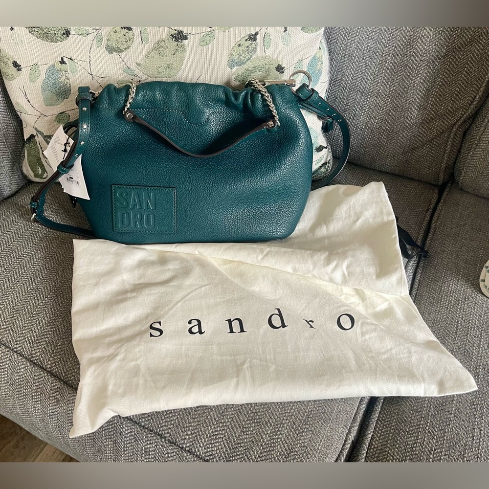 NWT Sandro Paris Olga Logo Tote Bag - Picture 2 of 11